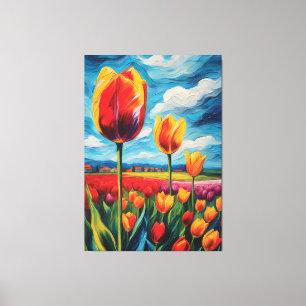 Tulip Field Oil Painting Leinwanddruck