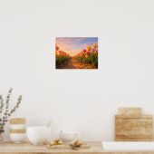Tulip Field Sunset Holland Landscape Poster (Küche)