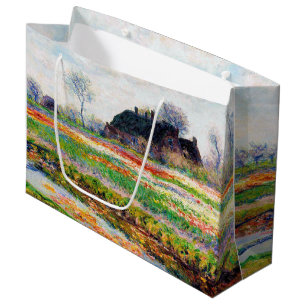 Tulip Fields in den Niederlanden, Monet Large Gift Große Geschenktüte