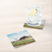 Tulip Fields in den Niederlanden, Monet Rechteckiger Pappuntersetzer (Vor Ort)