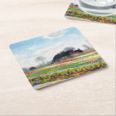 Tulip Fields in den Niederlanden, Monet Rechteckiger Pappuntersetzer (angewinkelt)