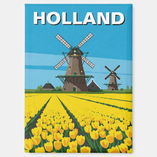 Tulip Fields Windmill Niederlande Magnet