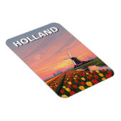 Tulip Fields Windmill Niederlande Magnet (Rechte Seite)