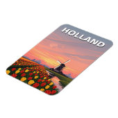 Tulip Fields Windmill Niederlande Magnet (Linke Seite)