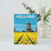Tulip Fields Windmill Niederlande Postkarte (Stehend Vorderseite)