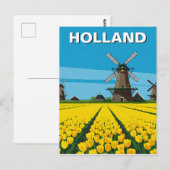 Tulip Fields Windmill Niederlande Postkarte (Vorne/Hinten)