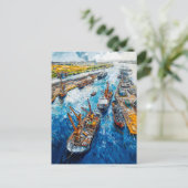 Tulip Fields with Barn and Stream Fantasy Painting Postkarte (Stehend Vorderseite)