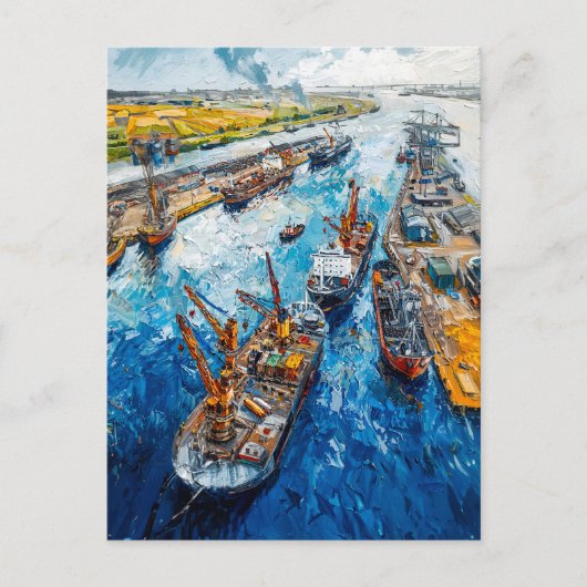 Tulip Fields with Barn and Stream Fantasy Painting Postkarte (Vorderseite)