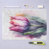Tulip Floral Decoupage Watercolor Seidenpapier (Handwerk)