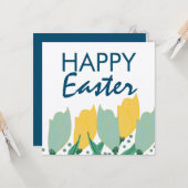 Tulip Floral Happy Oster Hand Drawn botanisch Karte (Vorderseite/Rückseite Beispiel)