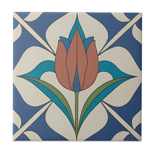 Tulip Floral Keramik Tile Fliese (Vorderseite)