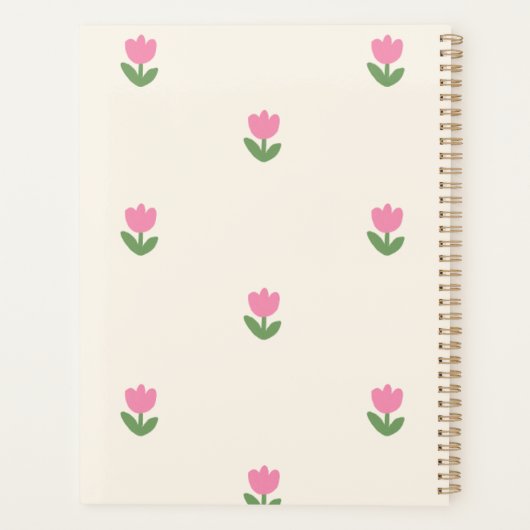 Tulip Floral Notebook - Elegant zum Schreiben & No Planer (Rückseite)