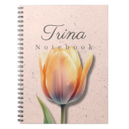 Tulip Floral Notebook Name | Pastel Journal Notizblock