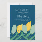 Tulip Floral Oaster Dinner Brunch Familie Blau Einladung (Vorderseite)