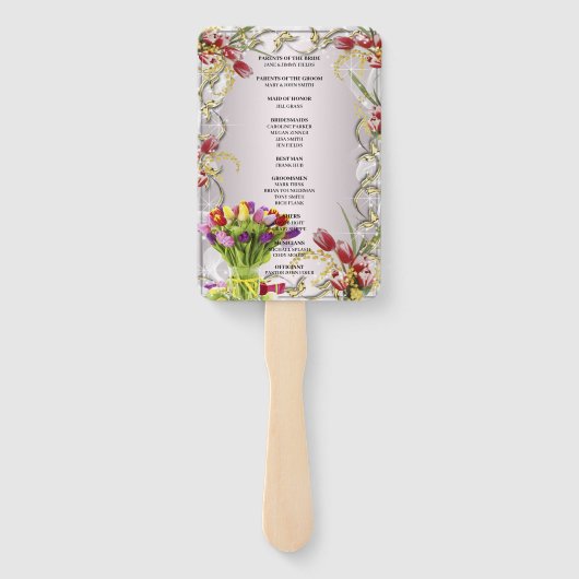 Tulip Floral Wedding Programm Fächer (Rückseite)
