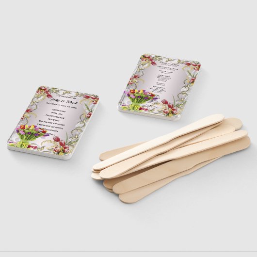 Tulip Floral Wedding Programm Fächer (Non-assembled)