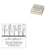 Tulip Floral Whimsikskript Erstellen Sie Ihre eige Gummistempel (Stempel)