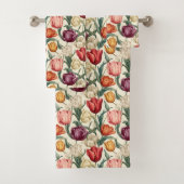 Tulip Flower Floral Easter Badhandtuch Set (Insitu)