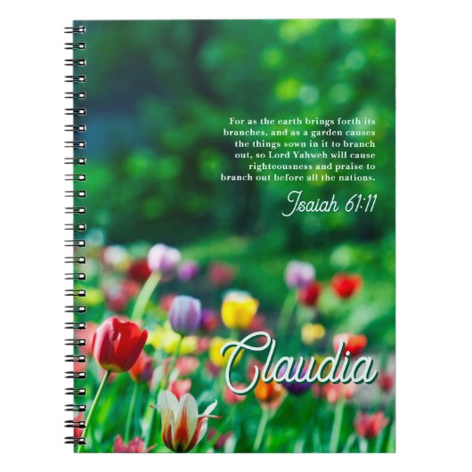Tulip Flower Garden Bible Scripte Verse Notizblock (Vorderseite)
