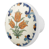 Tulip Flower Mediterranean Blue Orange Cream Keramikknauf (Rechts)