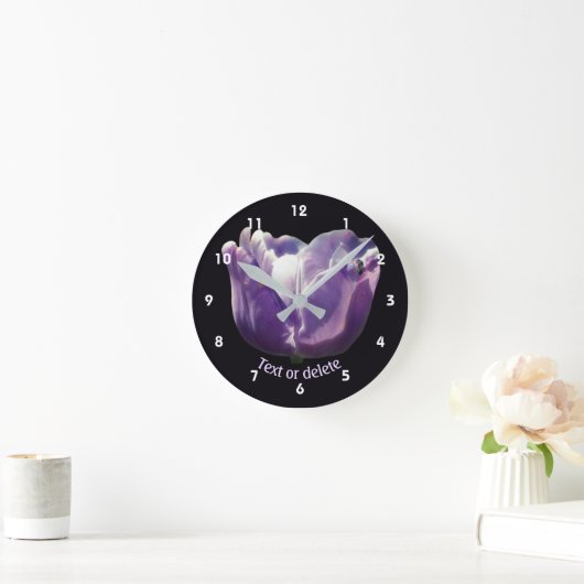 Tulip Flower With Bee Personalized   Runde Wanduhr (Zuhause)