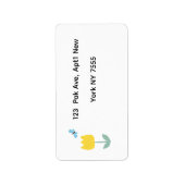 tulip flowers butterfly adressaufkleber (Vorne)