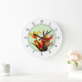 Tulip flowers customizable große wanduhr (Zuhause)