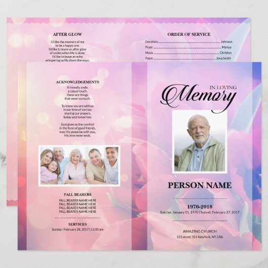 Tulip Funeral Template (Vorne/Hinten)