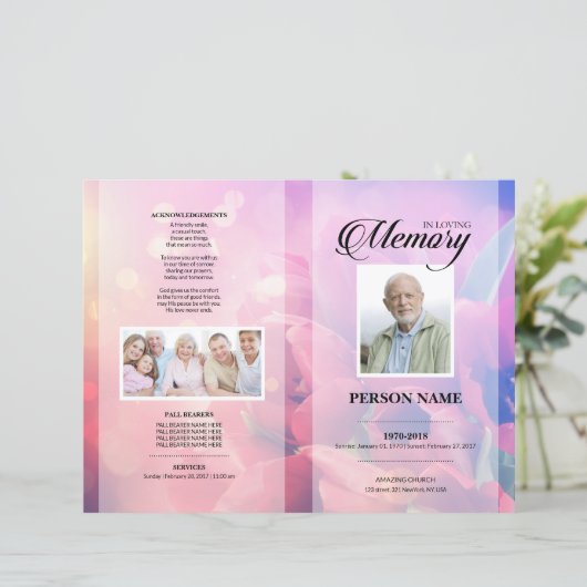 Tulip Funeral Template (Stehend Vorderseite)