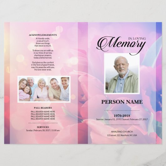 Tulip Funeral Template (Vorderseite)