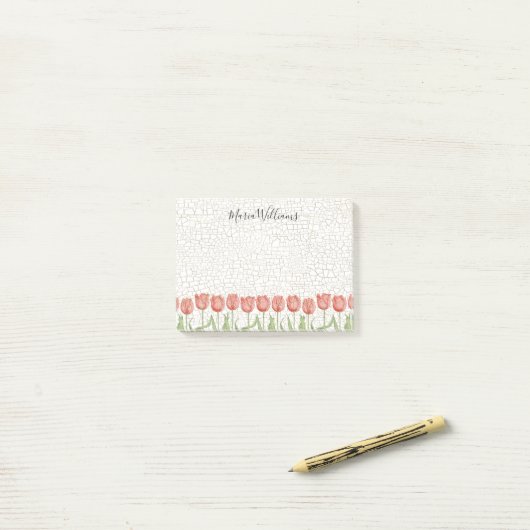 Tulip Garden 4x3 Post-it Klebezettel (Auf Schreibtisch)