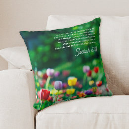 Tulip Garden Bibel Verse Kissen