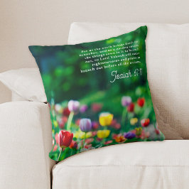 Tulip Garden Bibel Verse Kissen