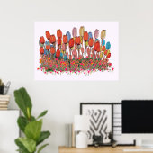 Tulip Garden Botanische Kunst Poster (Heimbüro)