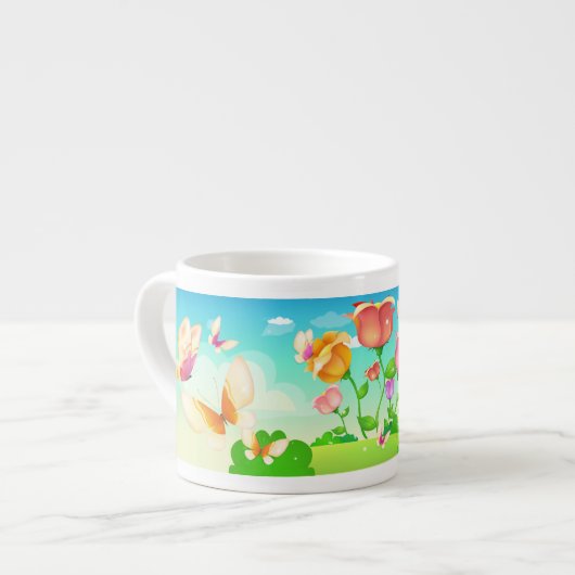 Tulip Garden Butterfly Espressotasse (Vorderseite Links)