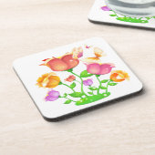 Tulip Garden Butterfly Getränkeuntersetzer (Linke Seite)