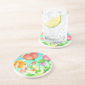 Tulip Garden Butterfly Sandstein Untersetzer (Seite)