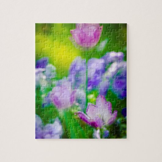 Tulip garden, Giverny, Frankreich Puzzle (Vertikal)