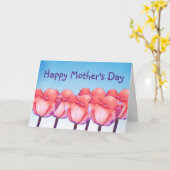 Tulip Garden Illustration mit Text Muttertag Karte (Gelbe Blume)