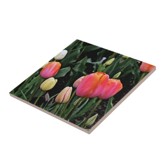 "TULIP GARDEN" KERAMIK TITEL/TRIVET FLIESE (Seite)