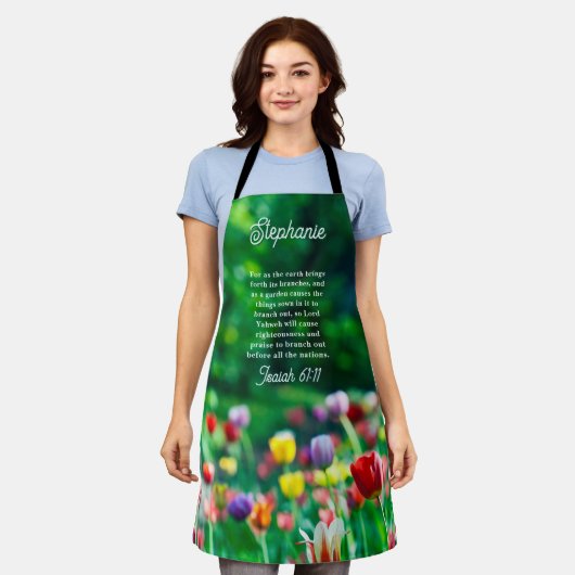 Tulip Garden Scripting Personalisiert Schürze (Getragen)