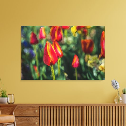 Tulip Garden Textured Leinwanddruck (Insitu (Wohnzimmer))