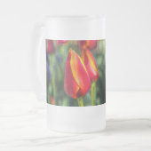 Tulip Garden Textured Mattiert Glass Beer Tasse (Vorderseite Links)