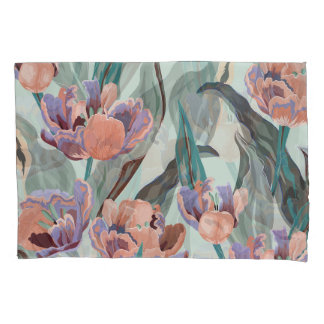 Tulip Garden: Vintage große Blume Kissenbezug