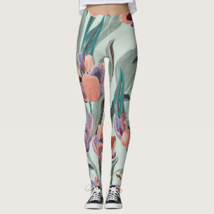 Tulip Garden: Vintage große Blume Leggings