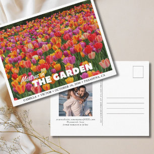 Tulip Garden Wedding Save the Date Postcard Postkarte