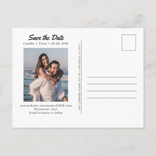 Tulip Garden Wedding Save the Date Postcard Postkarte (Rückseite)