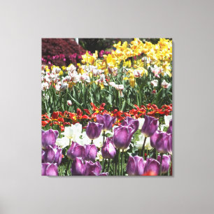 Tulip Garden Wrapped Canvas Print Leinwanddruck