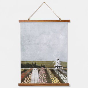 Tulip Ghost Wandteppich Mit Holzrahmen