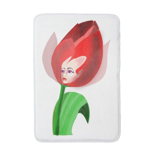 Tulip Girl Bath Mat - Ihre Farbe - Text Badematte (Vorderseite Vertikal)